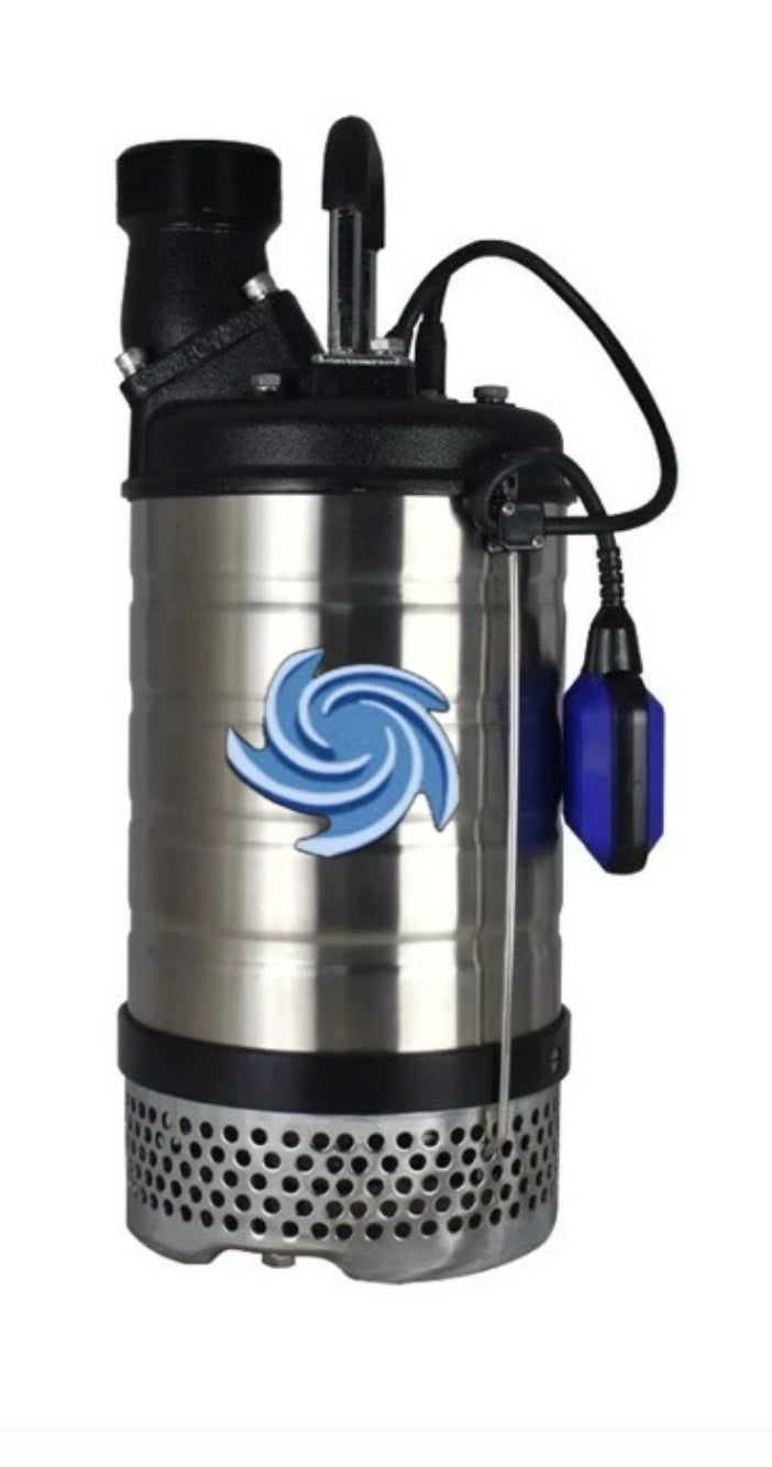 3" 3 INCH Submersible with FLOAT option - Drainage Impeller 1.5 kW 230v 14 m/head 11.6 L/sec INC GST